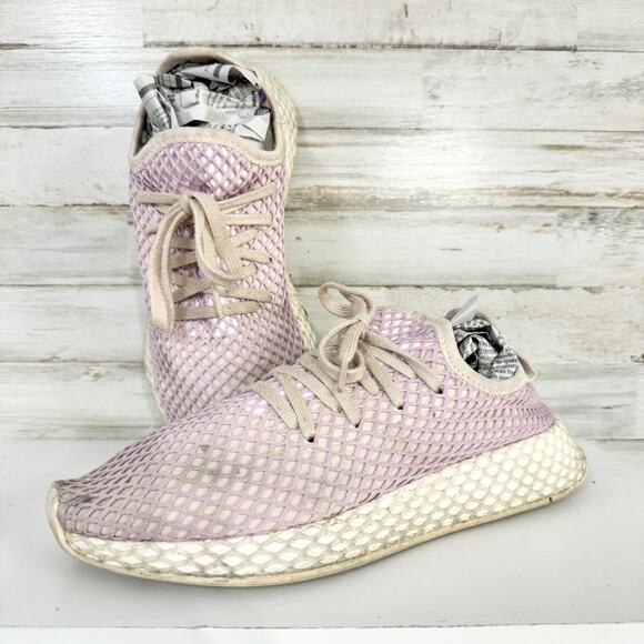 Adidas Originals Womens Deerupt Athletic Sneakers Linen Lilac Purple B37600 SZ 9 - Picture 2 of 6